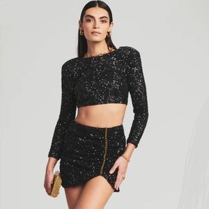 RETROFETE Black Sequince Rain Top ✨🪩